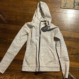 Previously loved ASICS women’s light grey zip up running jacket